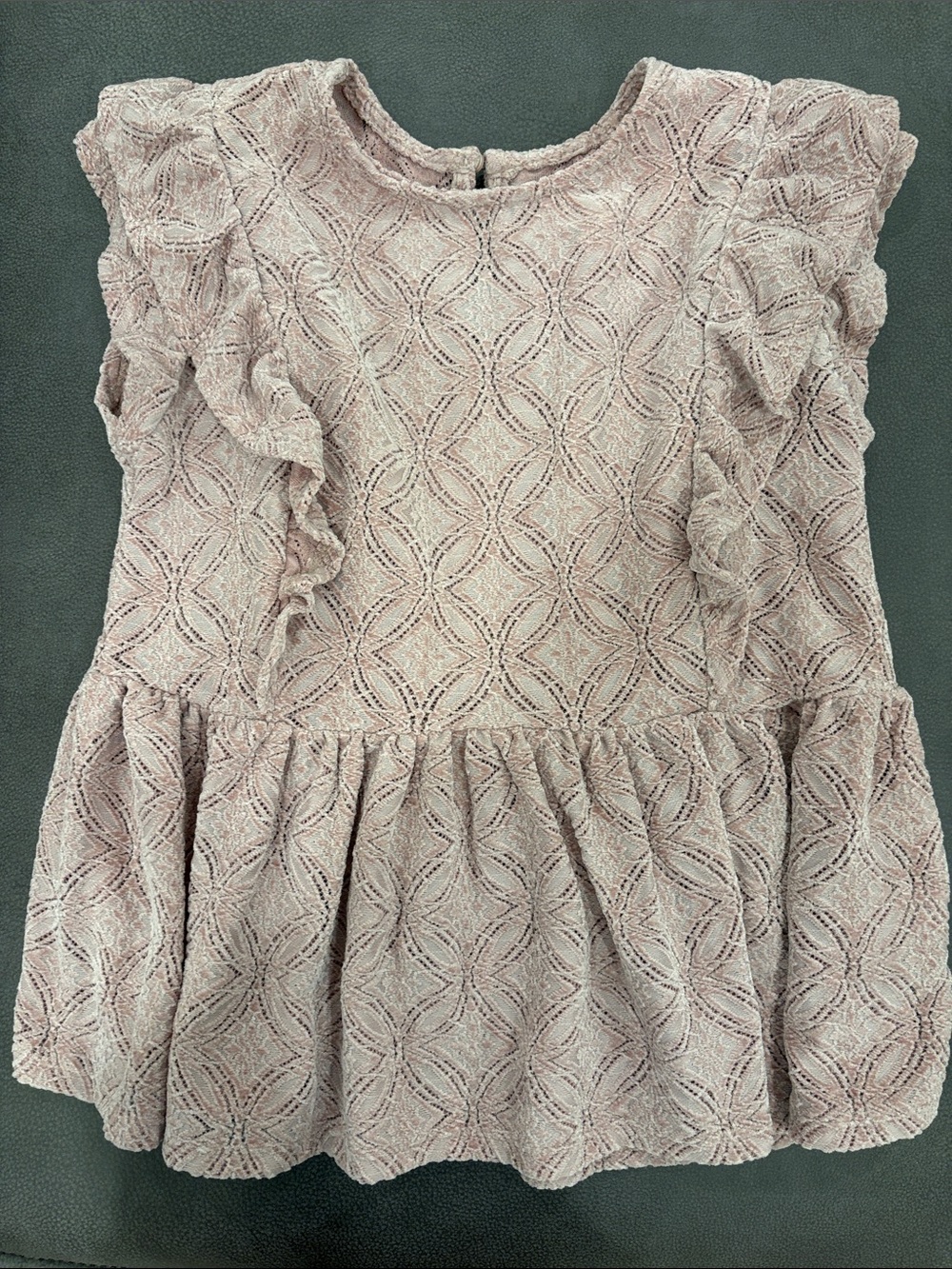 Treasure & Bond Lace Ruffle Long-Sleeve Dress - Blush